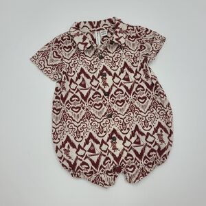 Janie and Jack x Disney baby Moana Ikat poplin romper size 0-3 months